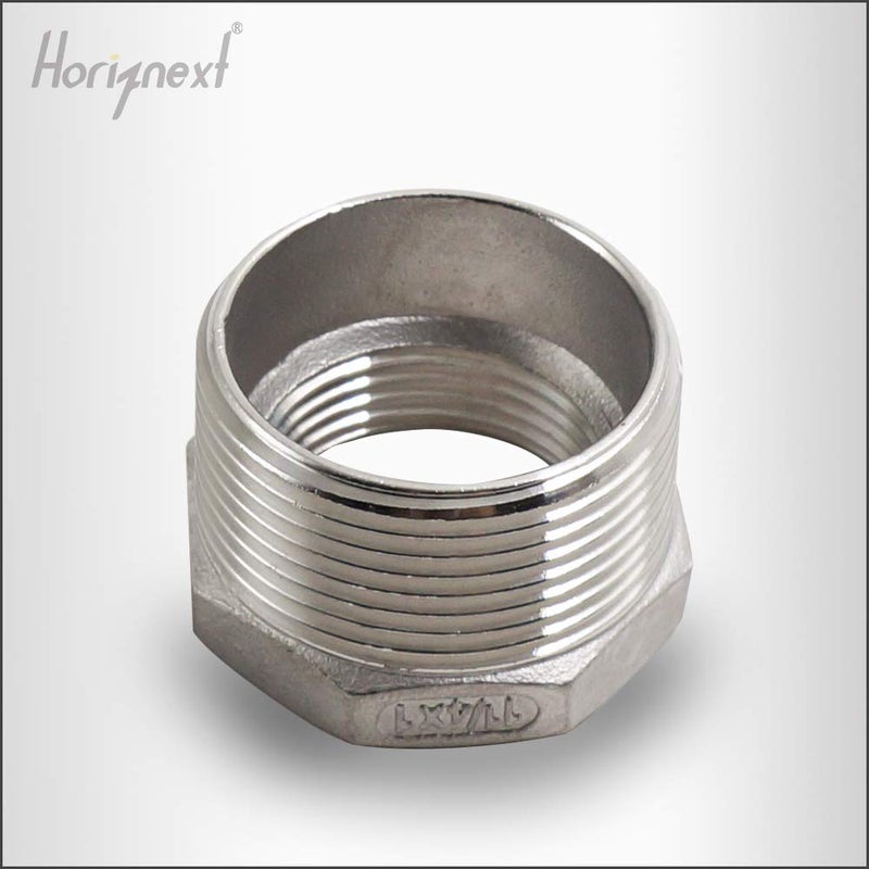Horiznext npt 1-1/4 to 1 reducing bushing, male to female reducer stainless steel 304 - Image 4